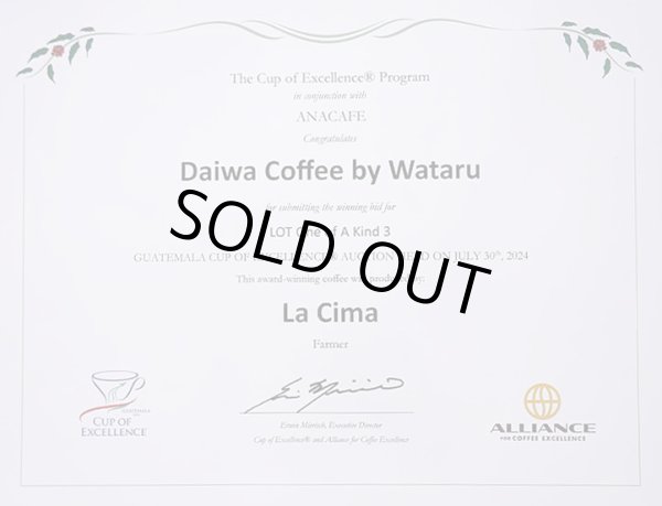 画像2: 【特別価格50％OFF】グァテマラ2024COE#3 ラ・シーマ農園500g（870円/100ｇ） (2)